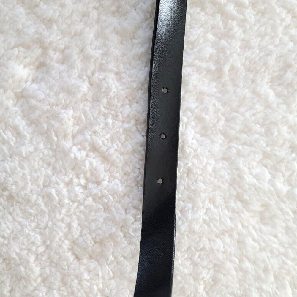 Vintage Sandy Duftler Designs Genuine Leather Belt Black Size Medium Made in USA - Picture 14 of 15